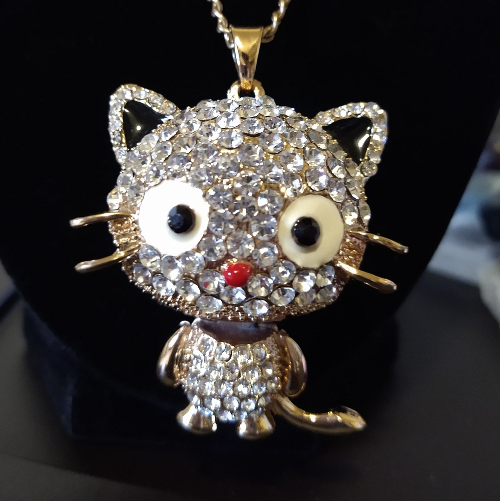 Chococat crystal rhinestones necklace pendant
